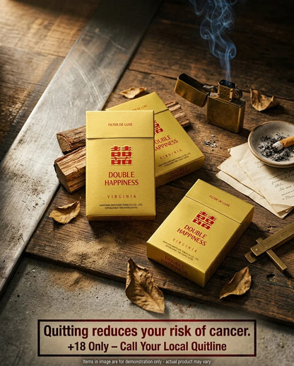 Double Happiness Yellow Cigarettes 20s x 10 Hard Packs