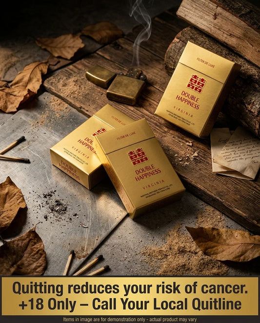 Double Happiness Yellow Cigarettes 20s x 10 Hard Packs
