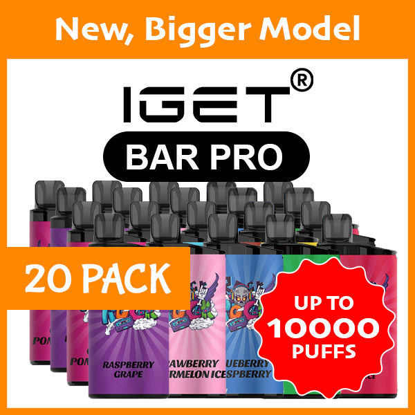 20 PACK – IGET BAR PRO – 10000 PUFFS