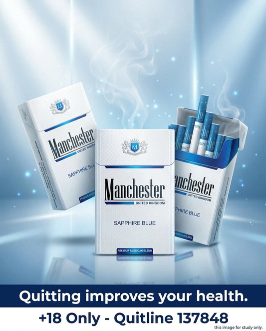 Manchester Sapphire Blue White Cigarettes 20s x 10 Packs